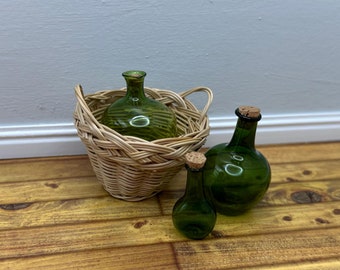 1:12 dollhouse green glass carboy demi-johns