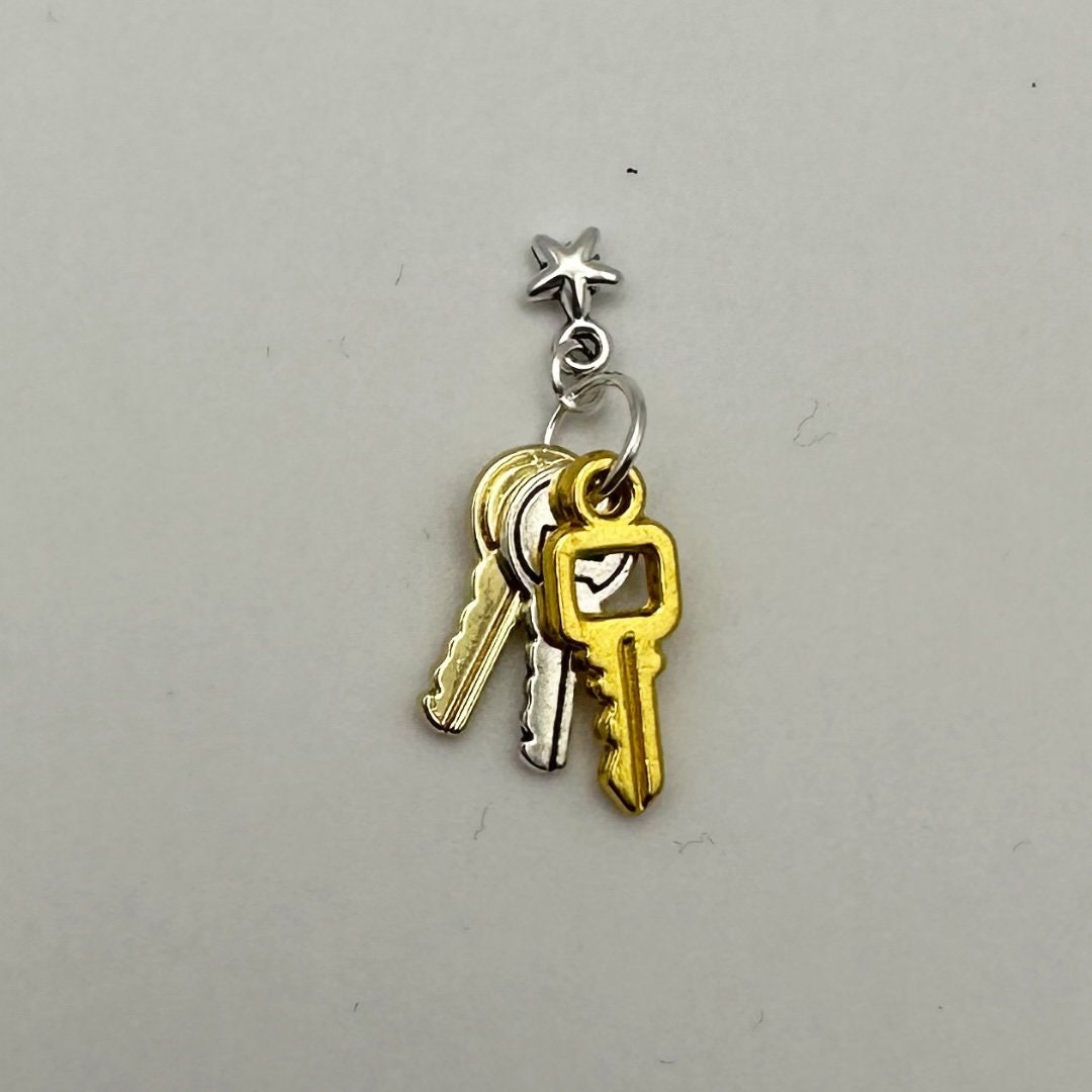 112th Scale Modern Dollhouse Keys on a Star Keyring Etsy
