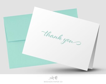 Minimal Thank You Card Printable Template, Seafoam Green Instant Download, F100
