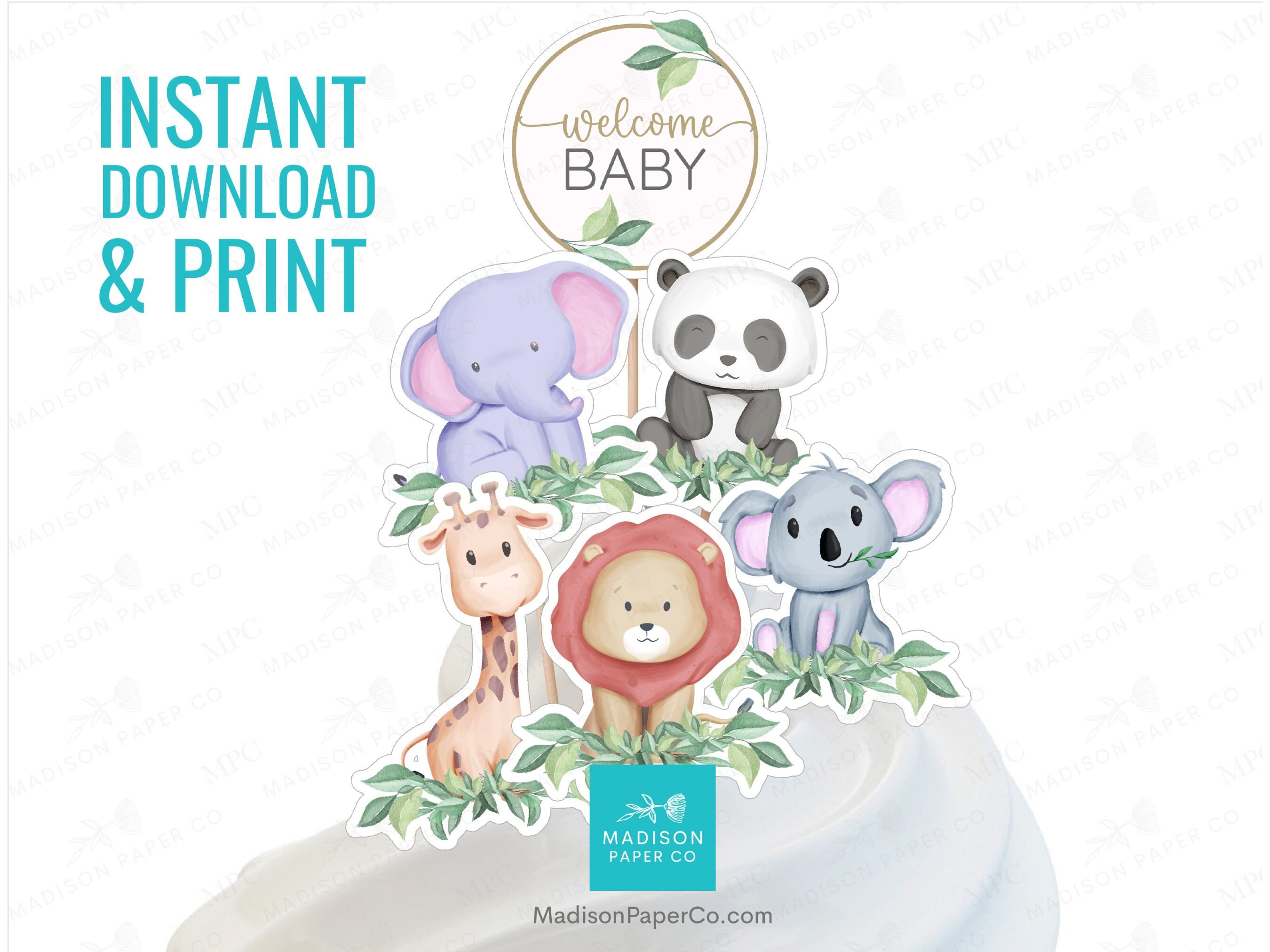 Jungle Cupcake Toppers Safari Animals Jungle Animals Baby Etsy Jungle Cupcake Toppers Safari Animals Jungle Animals Baby Etsy