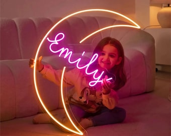 Benutzerdefinierter Name Neonschild | Neonschild für Kinder | Baby-Neon-Zeichen | Neonschild Custom | Raum- und Wohndekor-Schild | LED-Nachtlichter | Personalisierte Geschenke