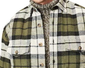 Camisa verde de franela overisize, mejor regalo para hombres, regalo para hombres