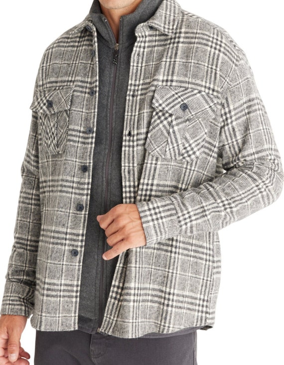 Overisize Flannel Gray Shirt, Best Men Gift, Gift for men