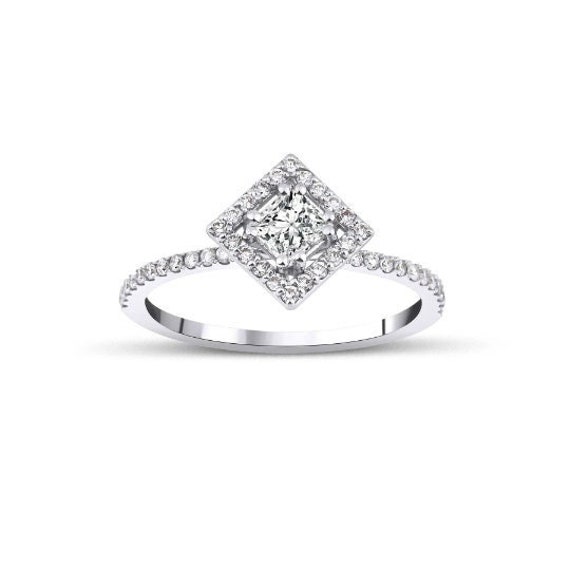 0,64 Carat GIA or HRD Certificated Natural Princess Cut Diamond  | Wedding Engagement Bridal Fashion Women's Ring | Engagement Ring