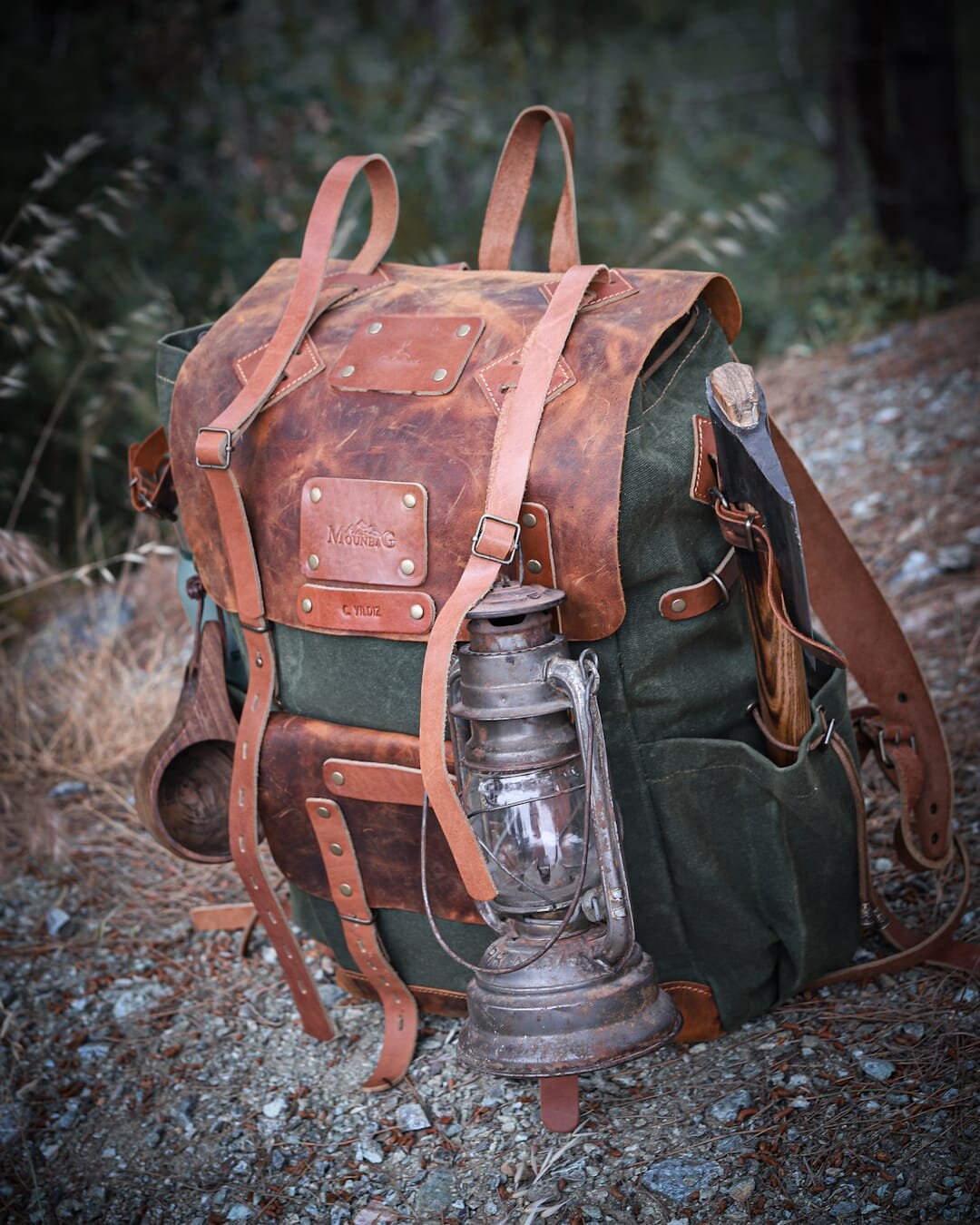 New Bushcraft Backpack With Green Brown Options, Camping Backpack