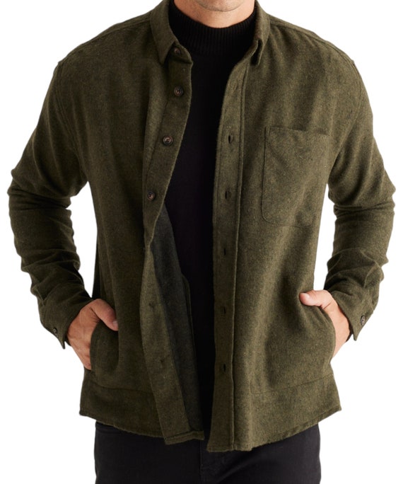 Overisize Flannel Green Shirt, Best Men Gift, Gift for men