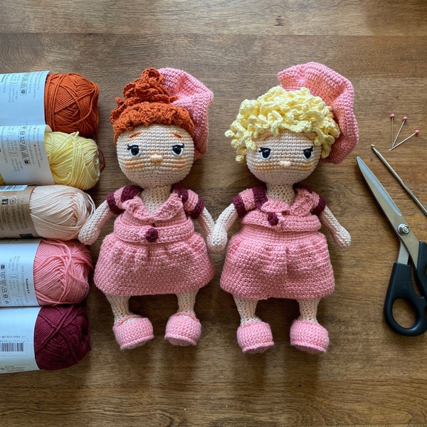 I Love Lucy, Crochet PATTERN, Lucille Ball amigurumi doll, diy home decor, Lucy and Ethel gifts, for her, DIY Mother’s Day crafts, for her