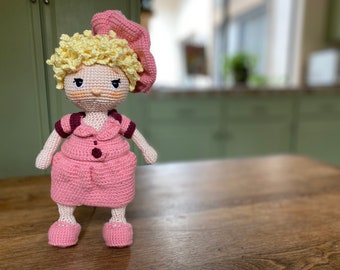 Crochet doll, Ethel Mertz amigurumi, I Love Lucy decor, Vivian Vance, classic Hollywood gift, Mother’s Day gift, birthday gift for mom