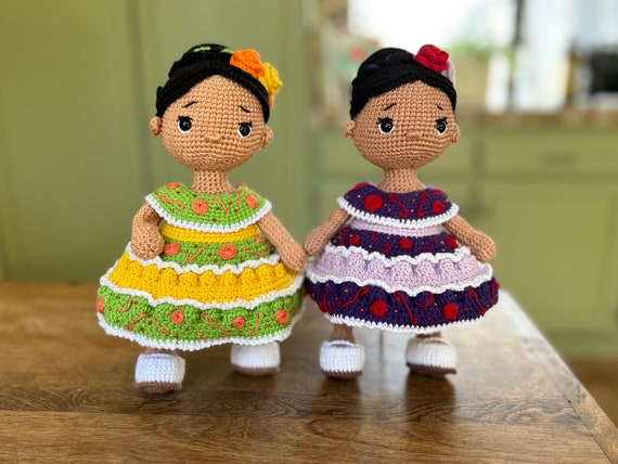white christmas dresses Mexican Crochet Trim Dress M/L