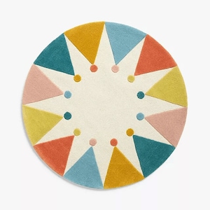 Hand-Tufted Wool Carnival Rug: Colorful Kids Playmat