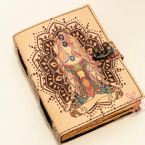 Seven Chakra Leather Journal: Witch Pagan Grimoire, Refillable Notebook