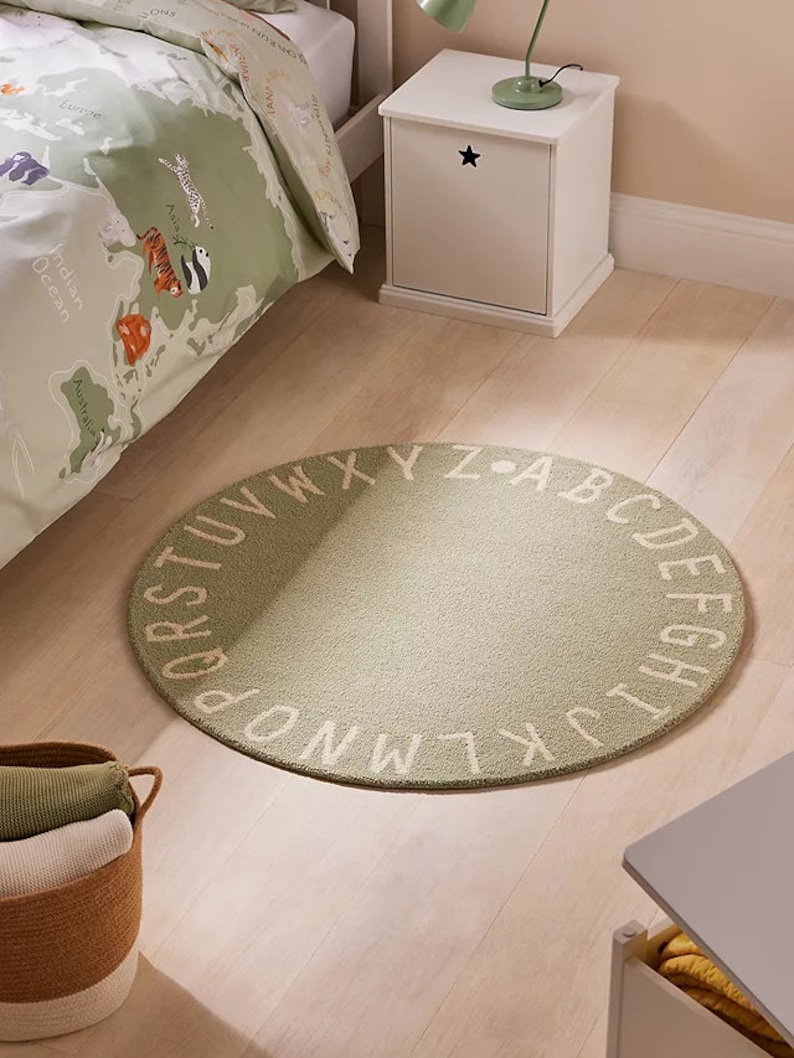 Chic Rug Abc Rug Hand-tufted Alphabet Wool Rug, ABC Learning Playmat, Colorful Kids ...