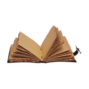 TUZECH Book Of Spells Leather Bound Journal Deckle Edge Paper Grimoire Printed Diary Third Eye Notebook Spiral Gothic Notebook Antique Vintage Book For Men And Women (The Angle Lovers