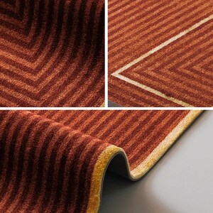 Hand Tufted Geometric Wool Rug 8x10: Rust Modern Area Rug - Etsy
