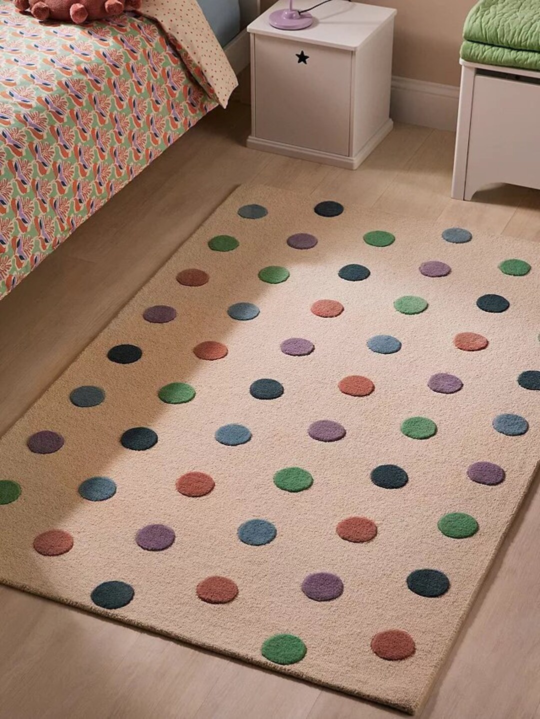 Playful Rug Playful Polka Dot Rug: A Colorful, Hand-tufted Wool Playmat for Kids - Etsy
