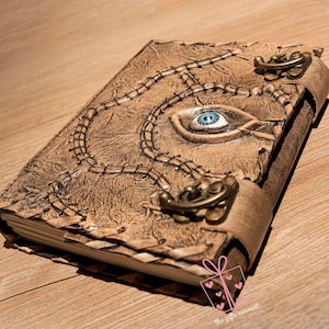 Monsters Evil Eye Notizbuch, Evil Eye Buch der Schatten Vintage Büttenrand Papier Grimoire Leder Journal Von TheGiftsLink