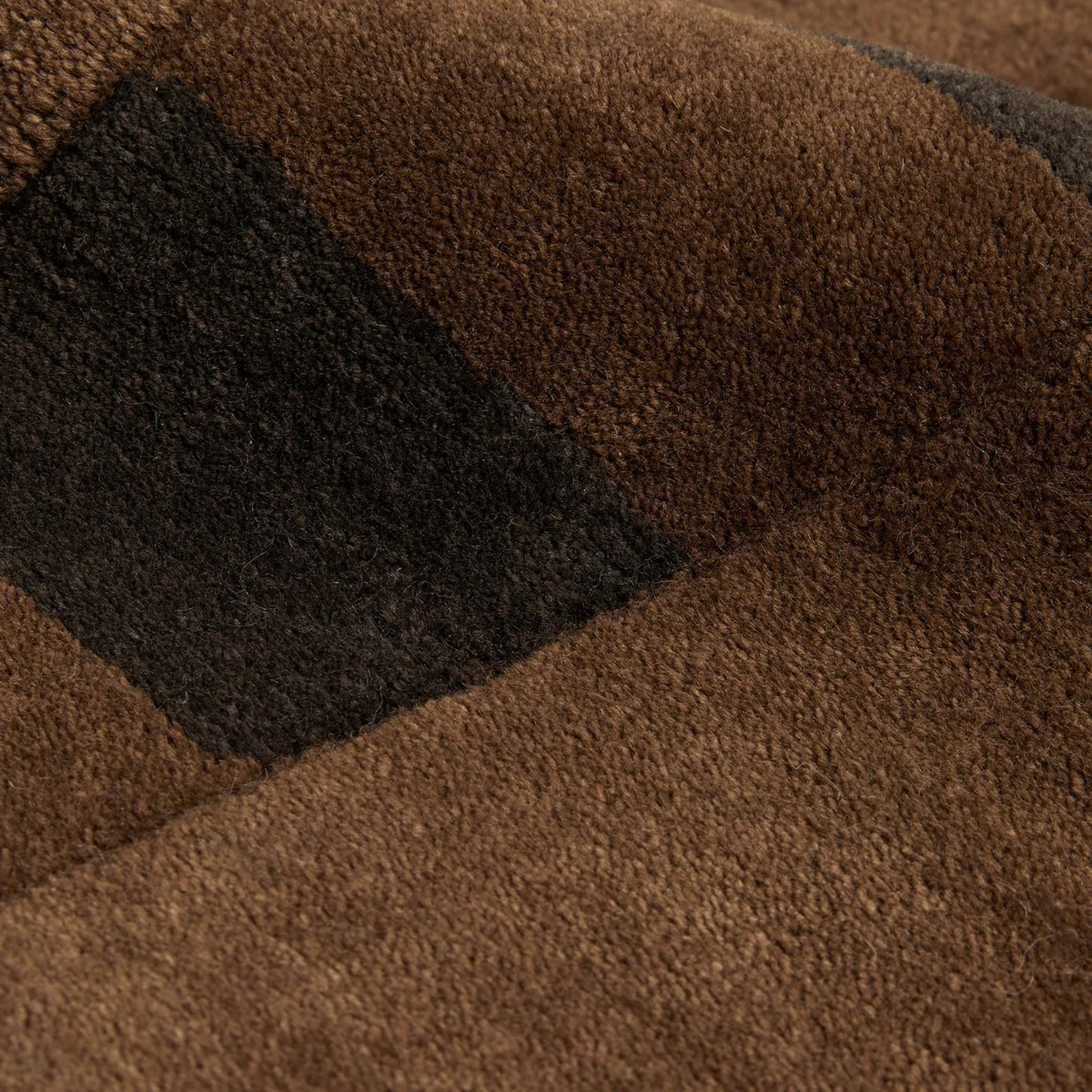 Hand Tufted Abstract Chocolate Brown Wool Rug – Modern Irregular Shape ...