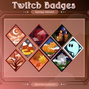 Halloween Spooky Fall Season Sub Badges or Honor Medals for Twitch/YouTube/Kick/Discord | Bit Badges | Subscriber Badges | Channel Point