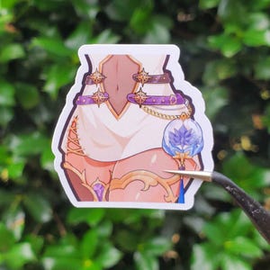 iiOrenda VTuber Merch Oberschenkel Aufkleber | Niedliches Kawaii-Briefpapier Ästhetische Holographische Handgemachte Mond Himmlische Sternblume Wasserdicht