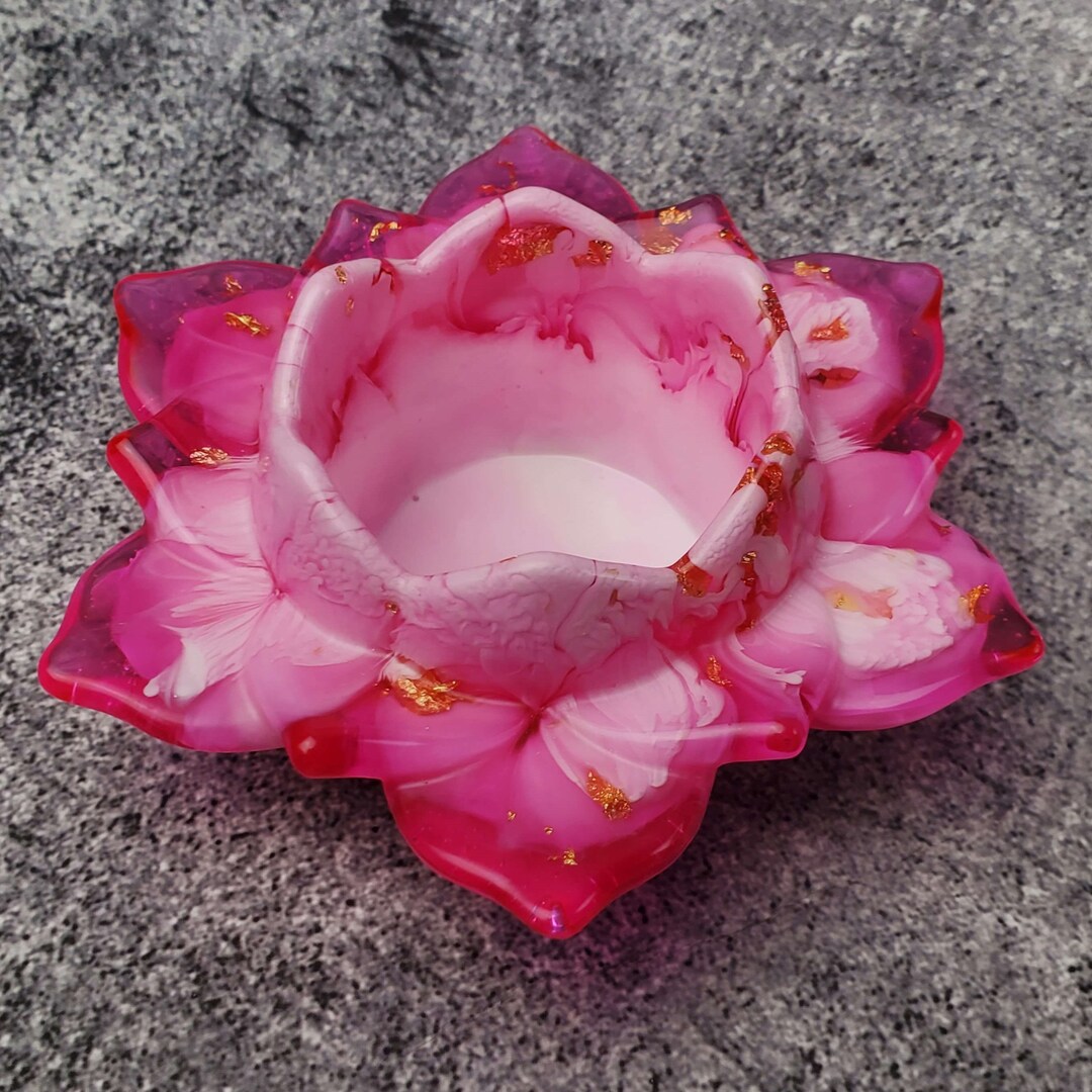 CUSTOM Resin Lotus Flower Candle Holder Etsy