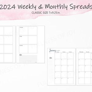 Printable Christian Planner 2024 Seasonal Watercolor Floral Planner Download Classic Size Planner Desktop Planner image 4