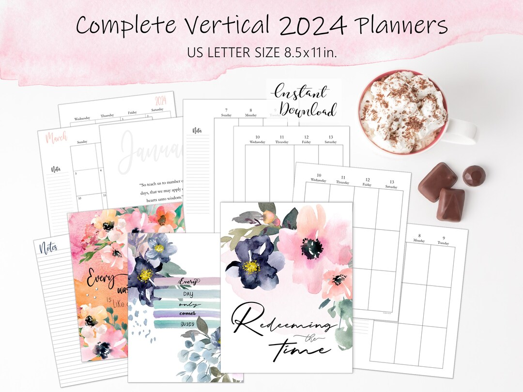 Printable Christian Planner 2024 Vertical US Letter Size Planner ...