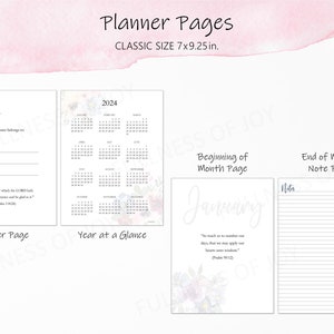 Printable Christian Planner 2024 Seasonal Watercolor Floral Planner ...
