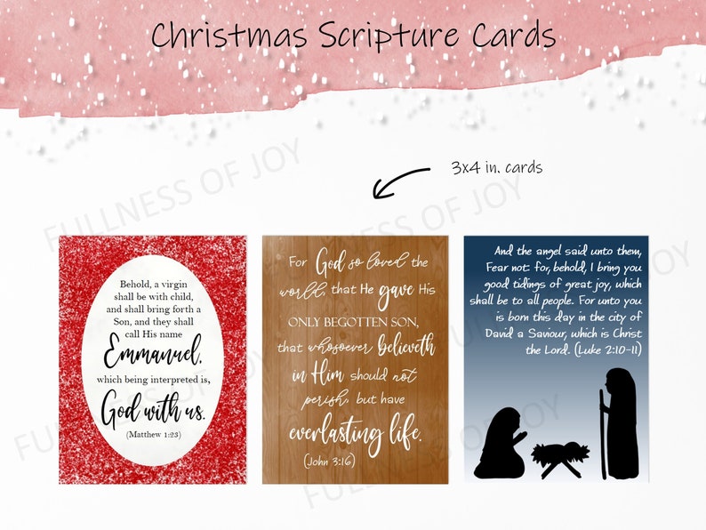 Printable Christmas Scripture Cards Scripture Journal Cards Printable ...