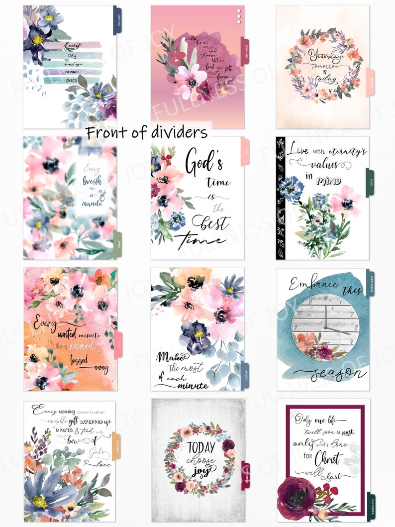 Printable Christian Planner 2024 Seasonal Watercolor Floral Planner Download Classic Size Planner Desktop Planner image 7