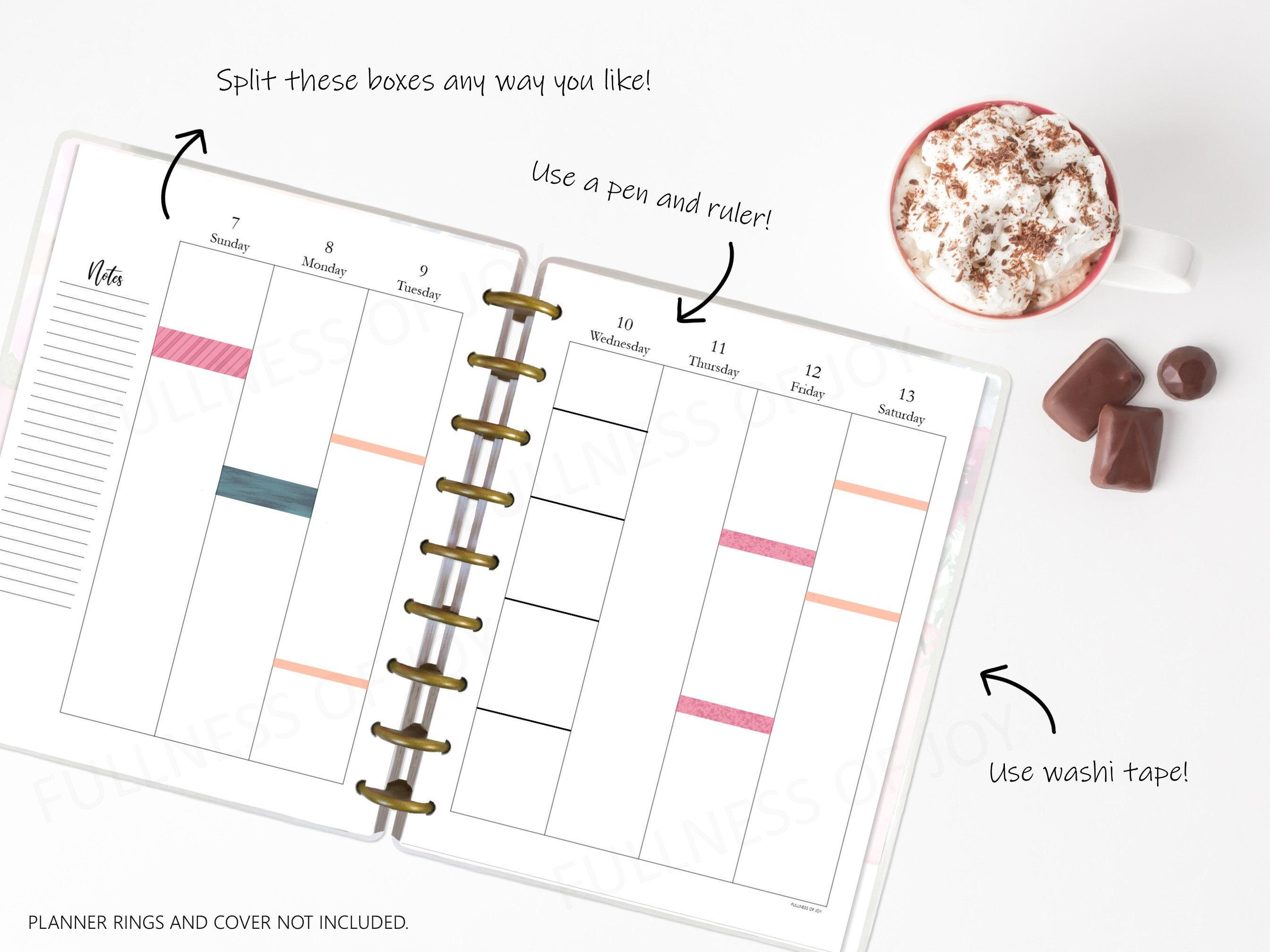 2026 Weekly Planner Printable: Vertical Layout, Week on Two Pages - Etsy