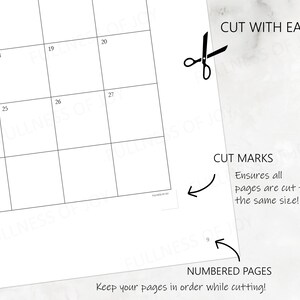 2026-2027 Monatliche Planer Einlagen: A5, Classic, Half Letter, Letter Size (Printable) Bild 7