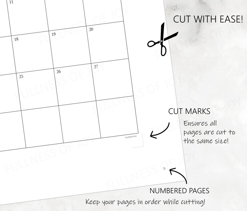 2026-2027 Monatliche Planer Einlagen: A5, Classic, Half Letter, Letter Size (Printable) Bild 7