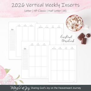 Afdrukbare weekplanner 2026: verticale lay-out, week op twee pagina's