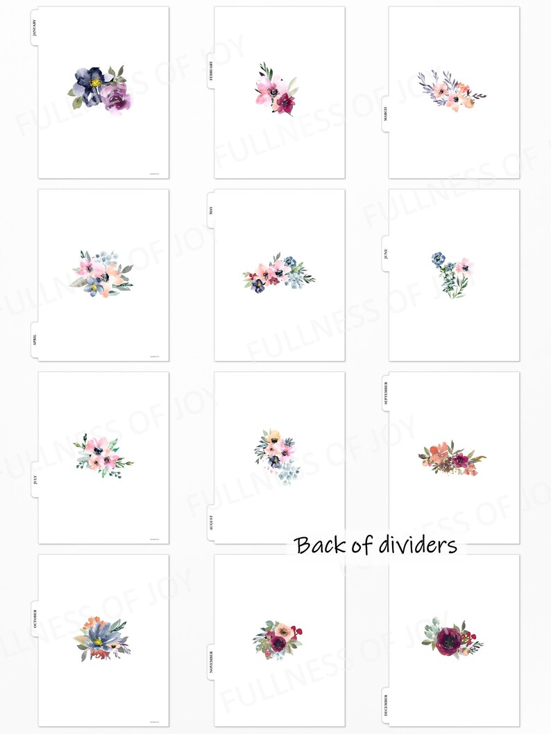 Printable Christian Planner 2024 Seasonal Watercolor Floral Planner Download Classic Size Planner Desktop Planner image 8