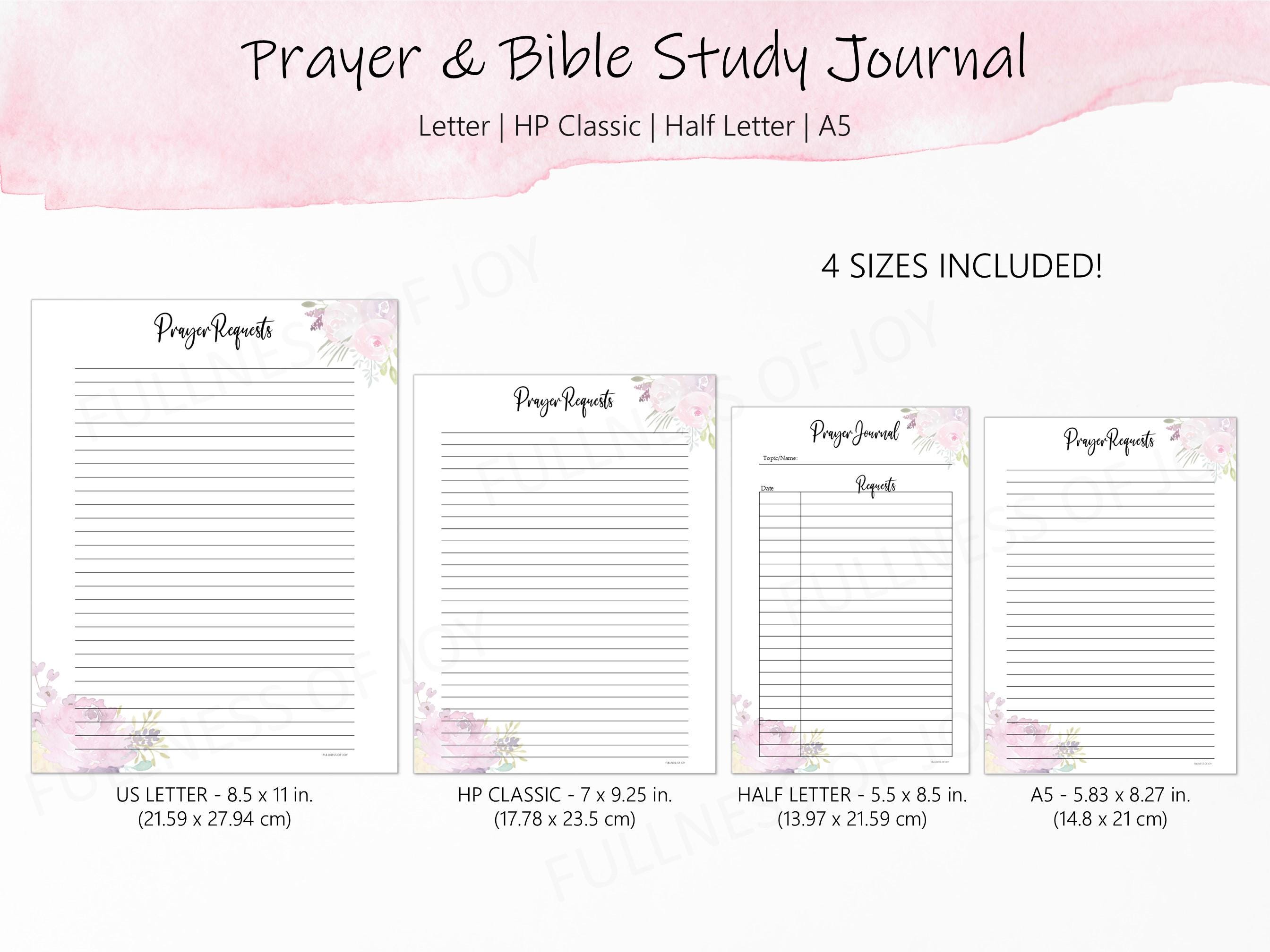 Prayer & Bible Study Journal Printable: Scripture Mapping, Sermon Notes ...