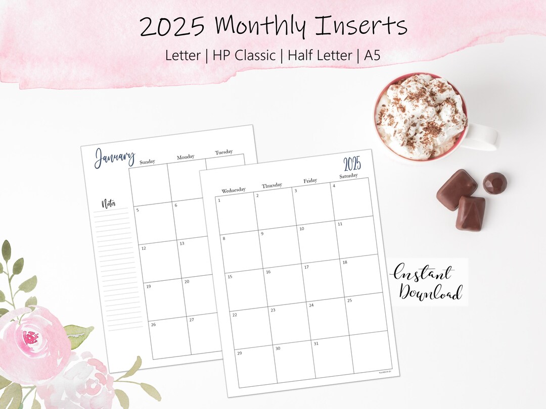 2025 Printable Monthly Planner Inserts Printable Planner Pages 2025