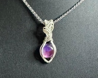 Amethyst & Mother of pearl trapiche pendant