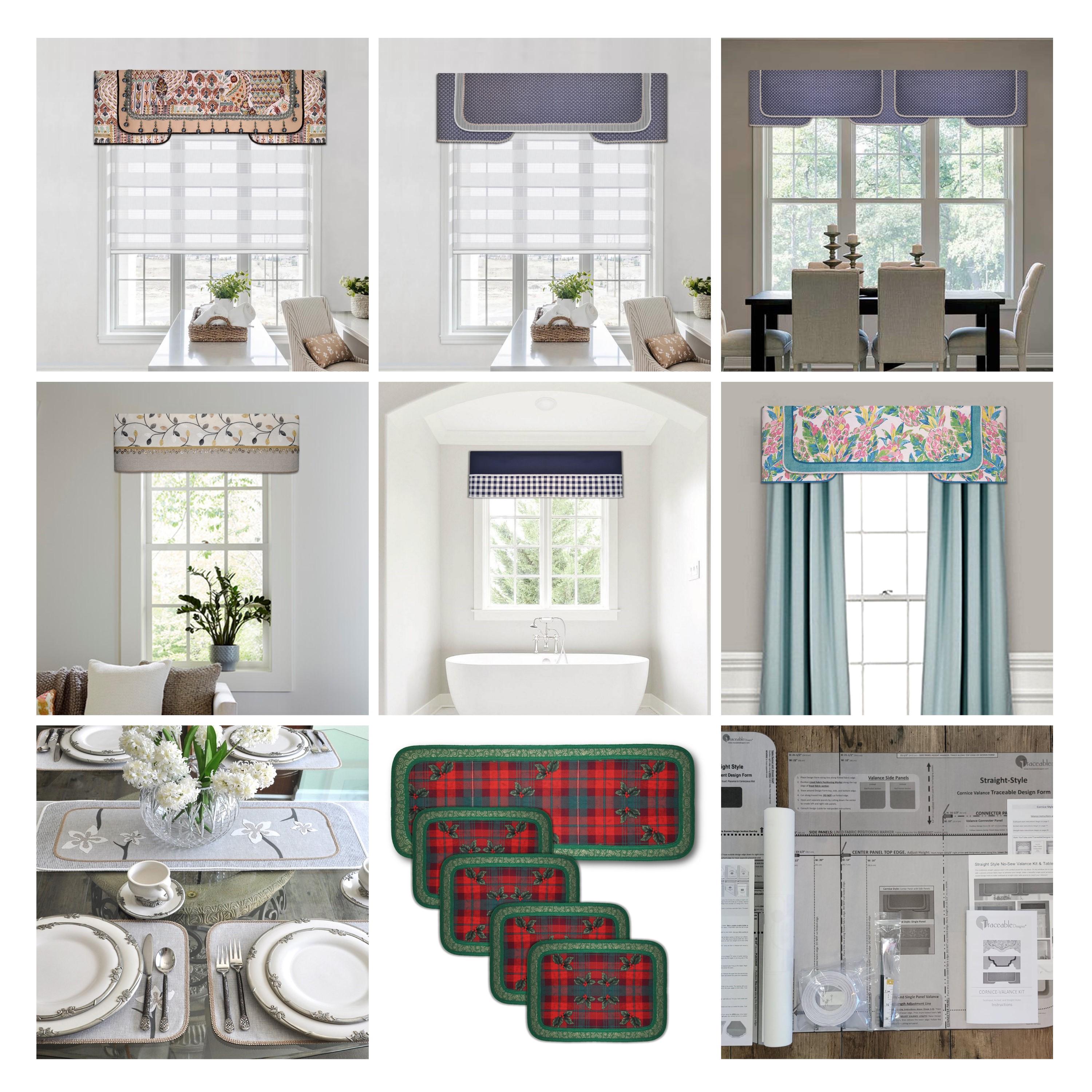 Straight Cornice Valance, Sewing Alternative, Kit for DIY Room Decor