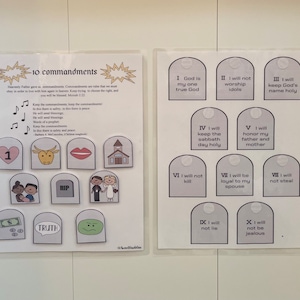 10 Commandments - File Folder Printable - Sunday Fun - Quiet Book