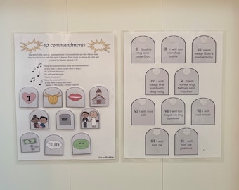 10 Commandments - File Folder Printable - Sunday Fun - Quiet Book