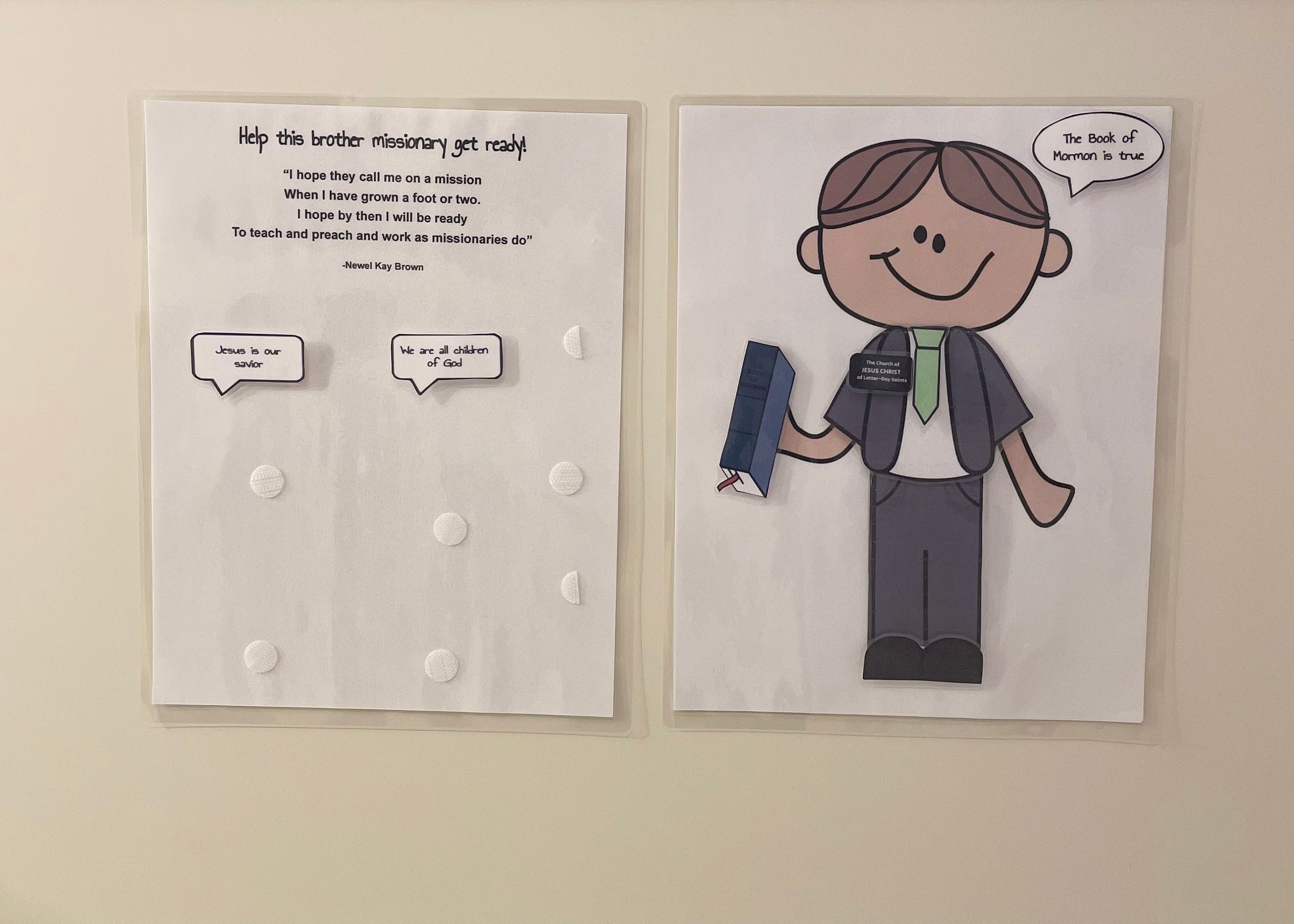 LDS get ready Missionary kids activity - Elder and Sister
