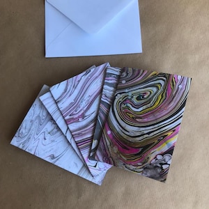 Paquete de 5 tarjetas surtidas veteadas a mano