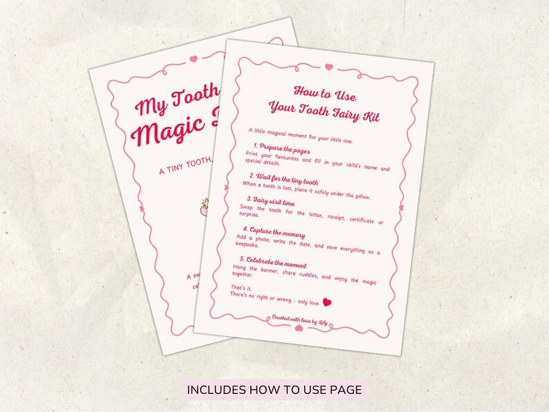 Tooth Fairy Magic Bundle Printable | Pink Tooth Fairy Kit | Lost Tooth ...