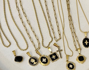 Black Gold Necklace - Etsy UK