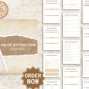 Law of Attraction Journal and Planner, Manifestation Notebook, Self-Help Diary, Positive Vibes, Law of Attraction Gift