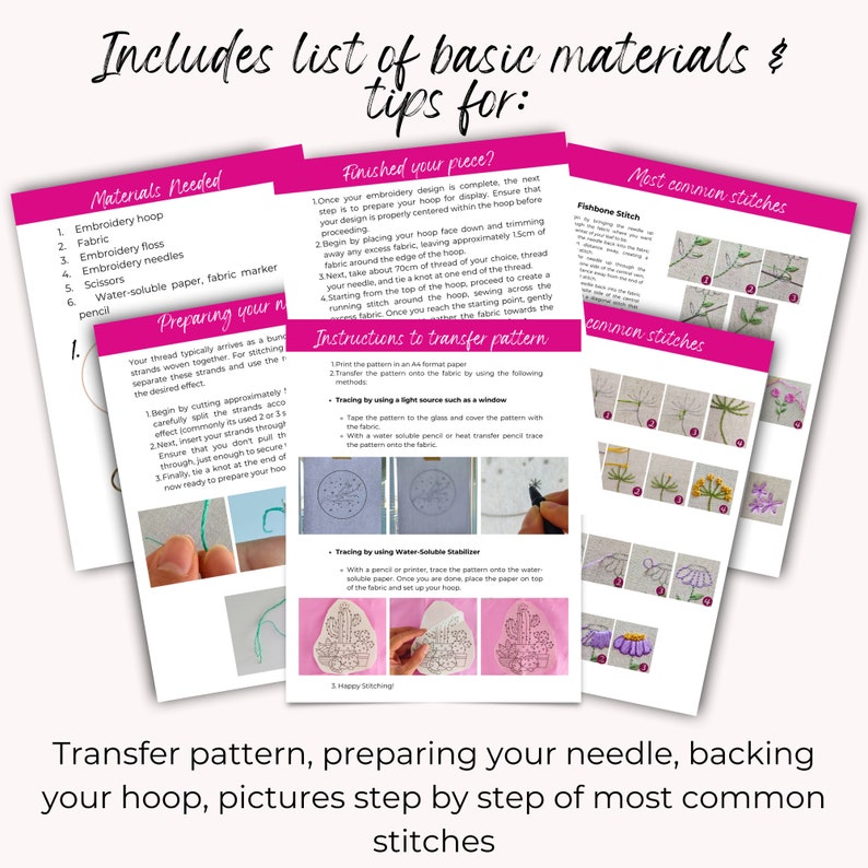 Printable Stick and Stitch Embroidery Designs Baby PDF Pattern - Hand Embroidery - Sheet Cute ...