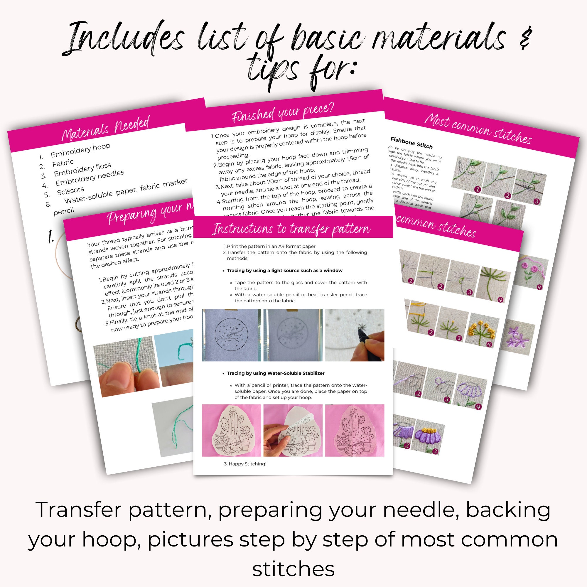 Printable Stick and Stitch Embroidery Designs Baby PDF Pattern Hand