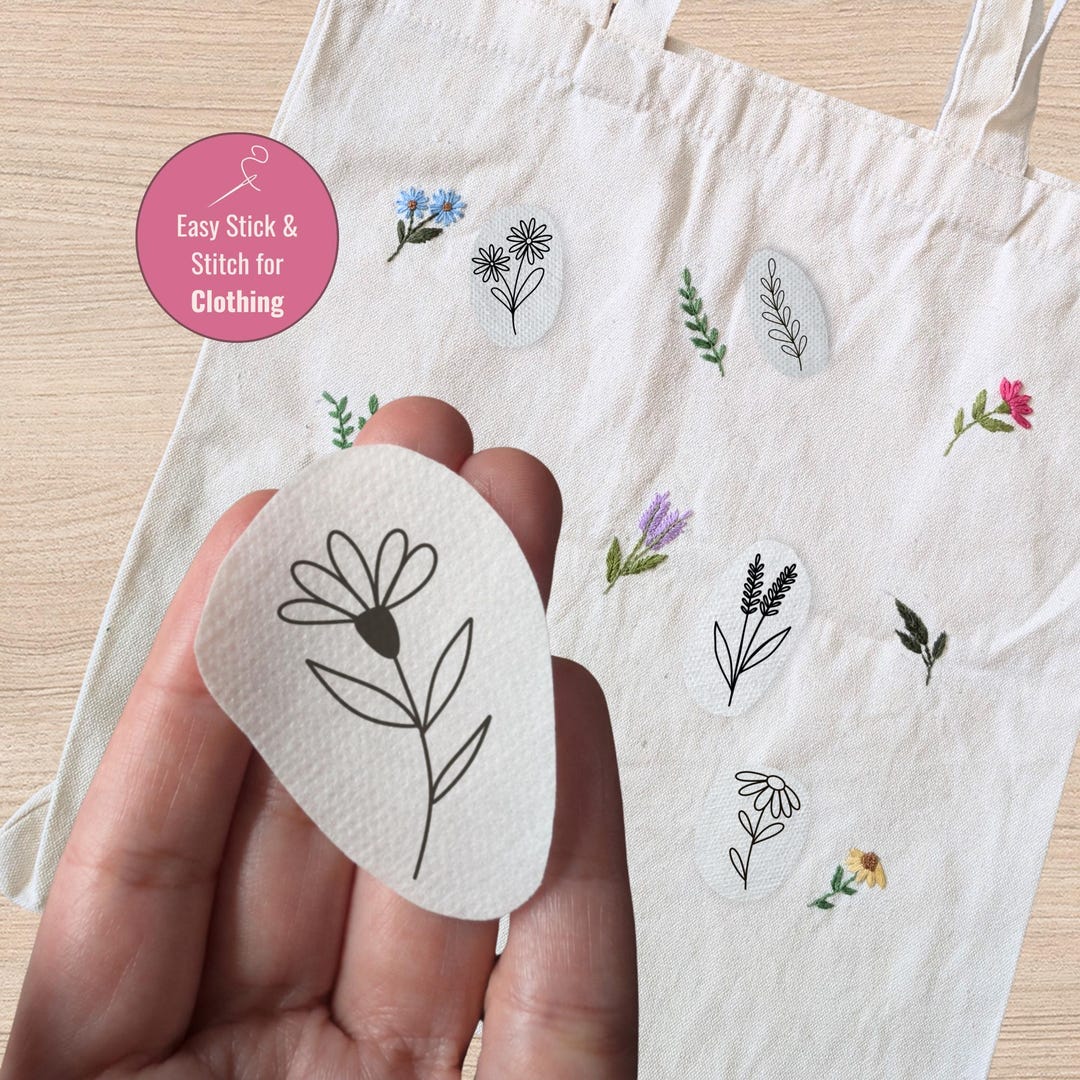 Mini Wildflower Stick and Stitch Embroidery Patterns PDF • Floral ...
