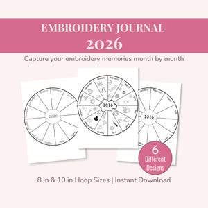 2026 Handstickerei Journal Vorlage - PDF Digitaler Download + Anleitung & Grafiken von Grundstichen, Faden Journal Vorlage
