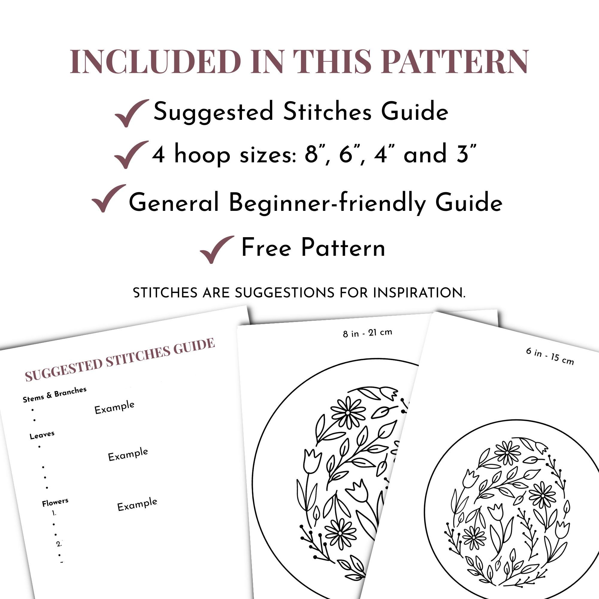Easter Egg Embroidery Pattern PDF • Spring Floral Egg Design ...